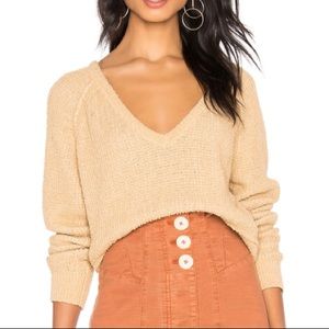 Free People Cropped V-Neck Sweater